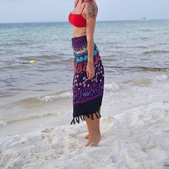 Pareos Del Mar Sarong Wrap Cover Up One Size Multicolor Summer Beach Resort - Picture 4 of 12